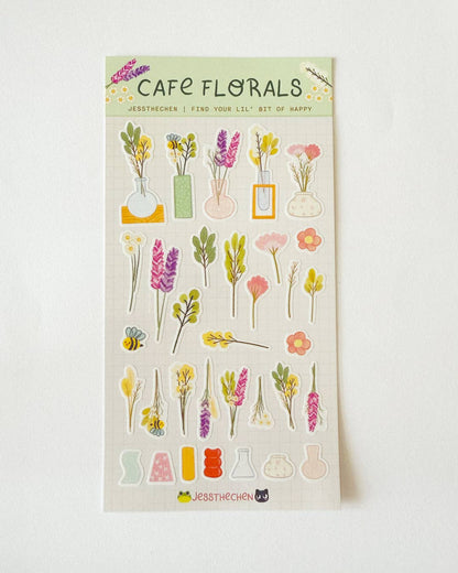Washi Sticker Sheet - Cafe Florals
