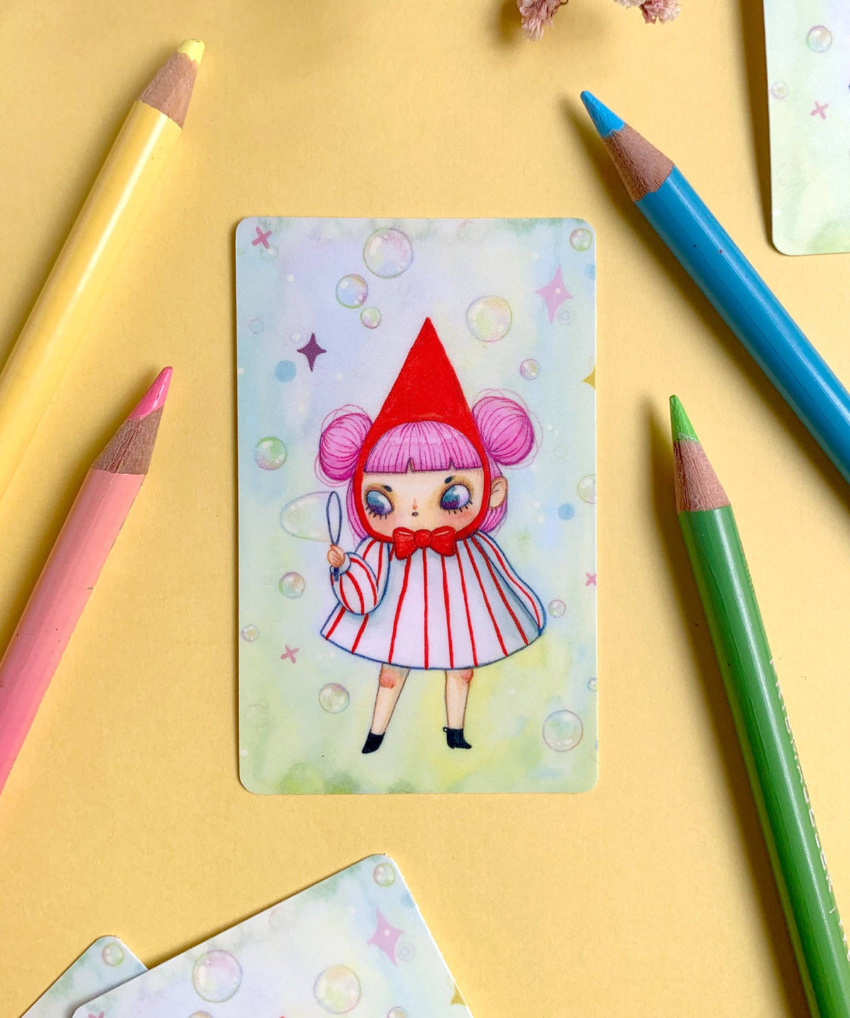 Travel Card Vinyl Sticker - Soap Bubblegum