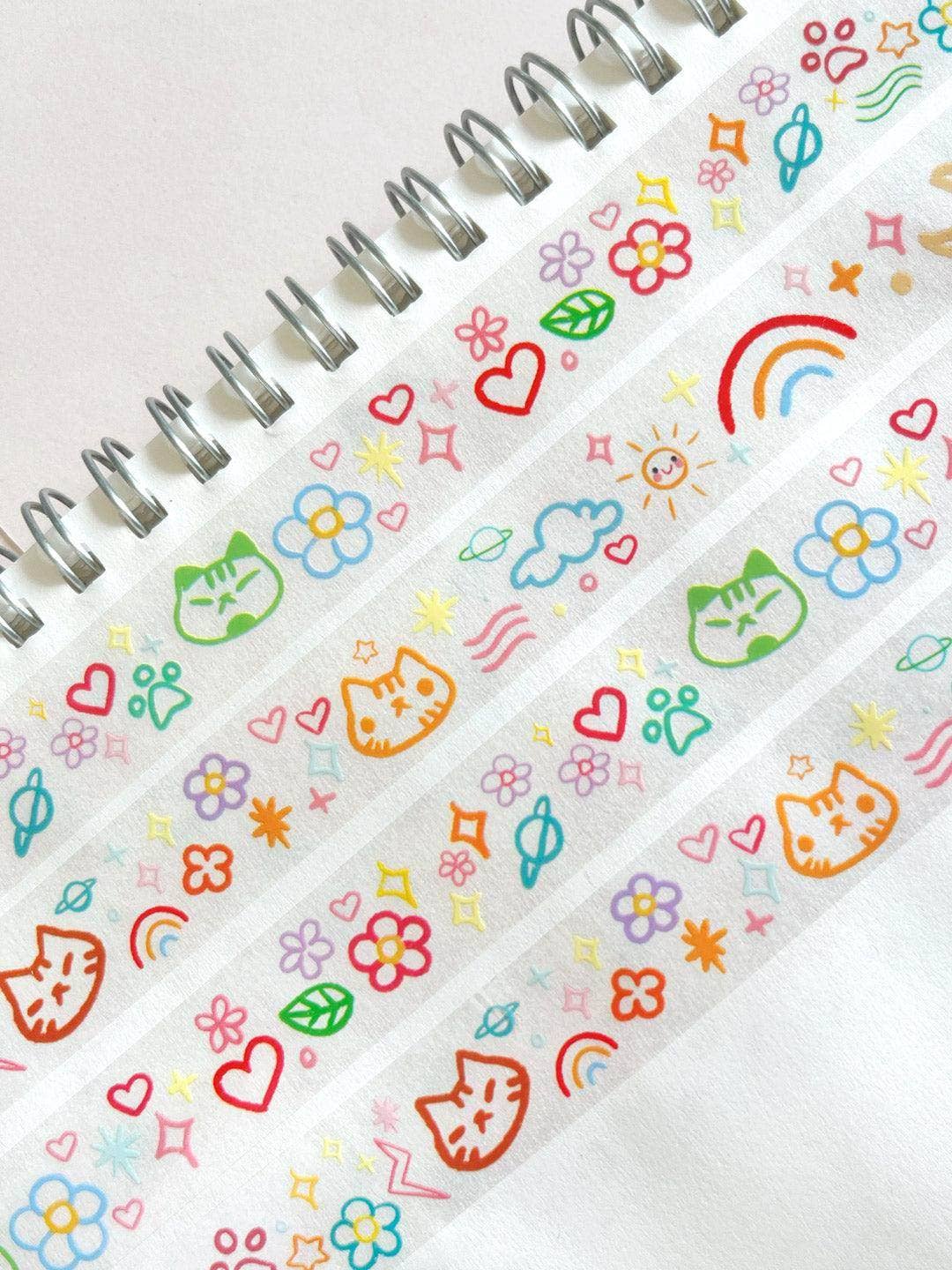 Clear Sticky Tape - Doodles
