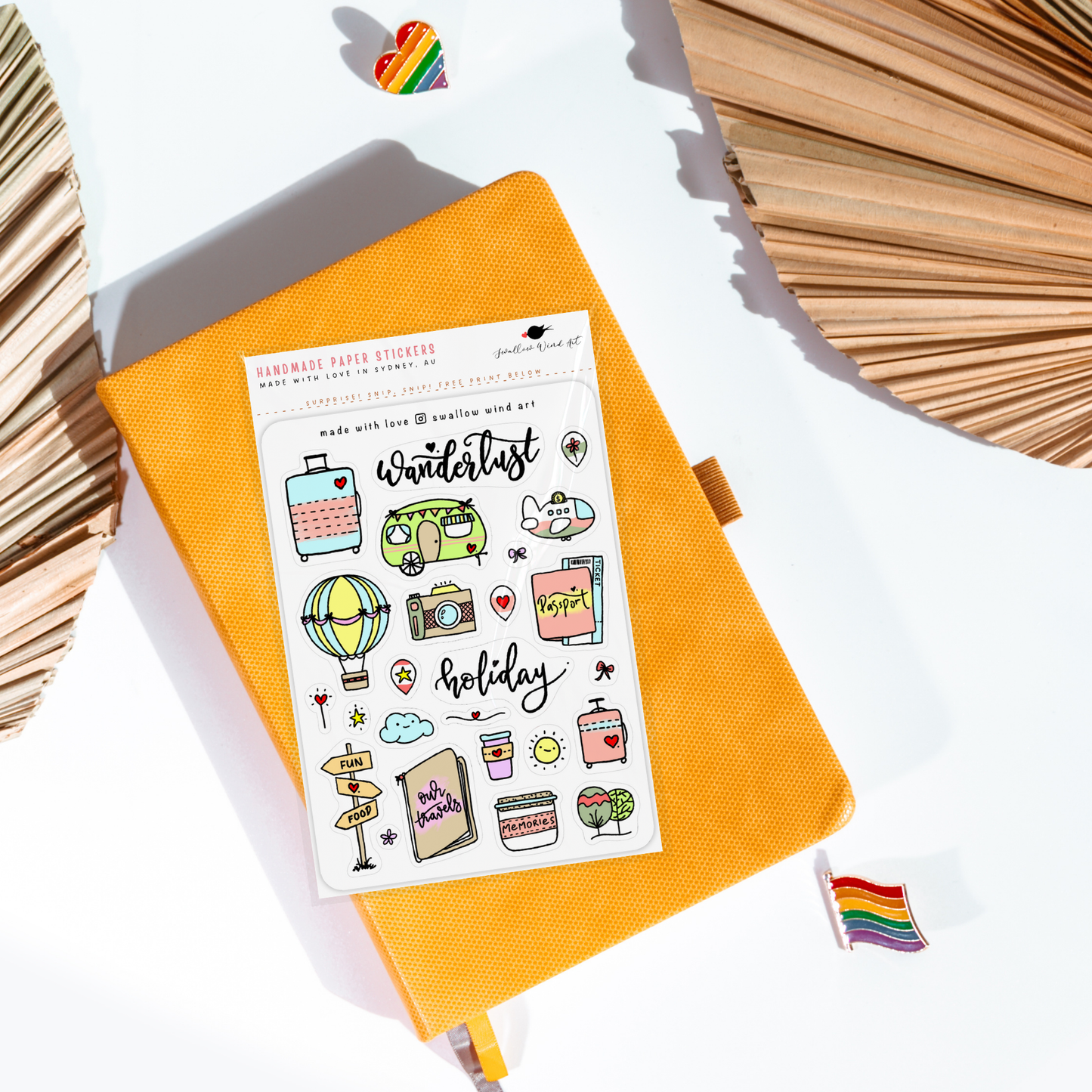 Sticker Sheet - Holiday Wanderlust Travel Notebook Stickers