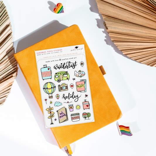 Sticker Sheet - Holiday Wanderlust Travel Notebook Stickers