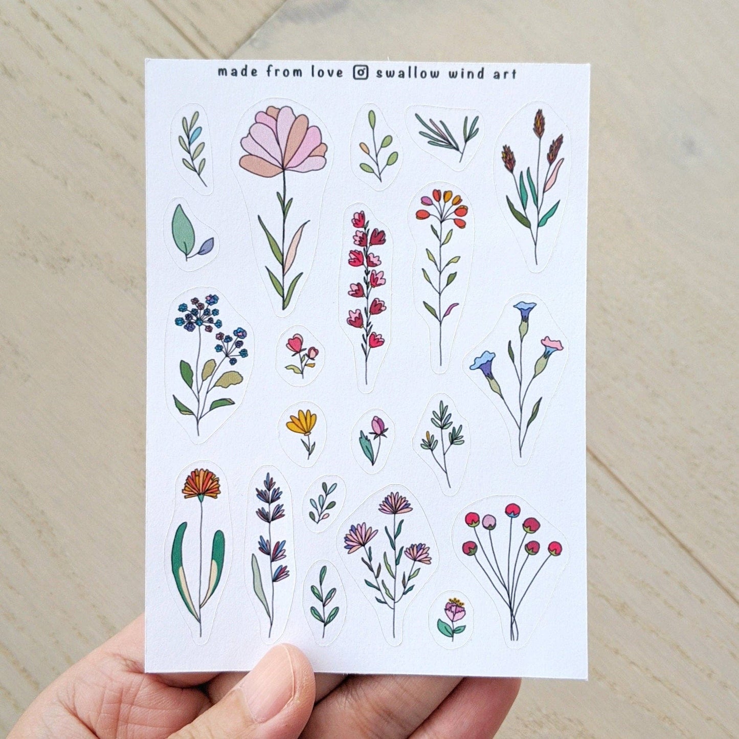 Sticker Sheet - Wildflowers & Leaves v1