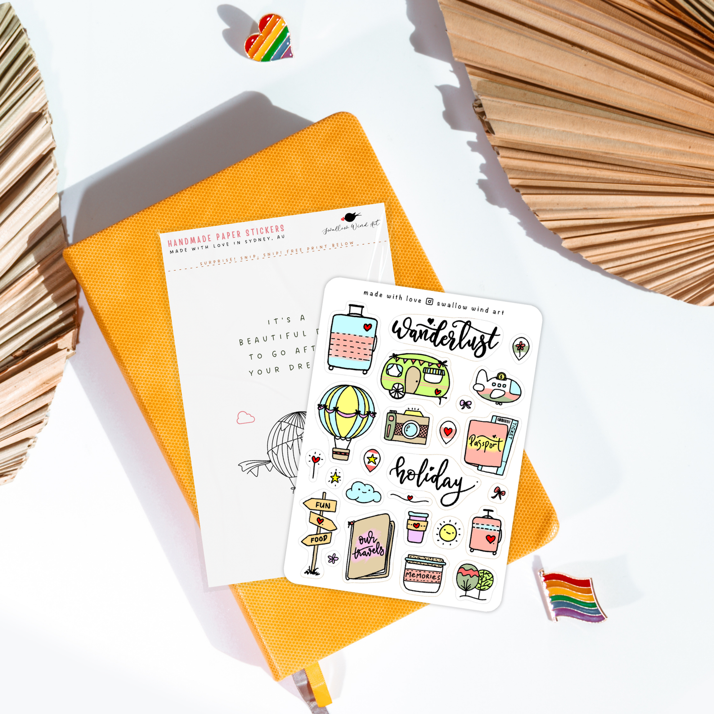 Sticker Sheet - Holiday Wanderlust Travel Notebook Stickers