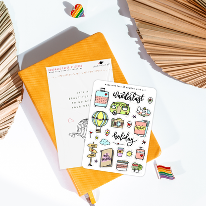 Sticker Sheet - Holiday Wanderlust Travel Notebook Stickers