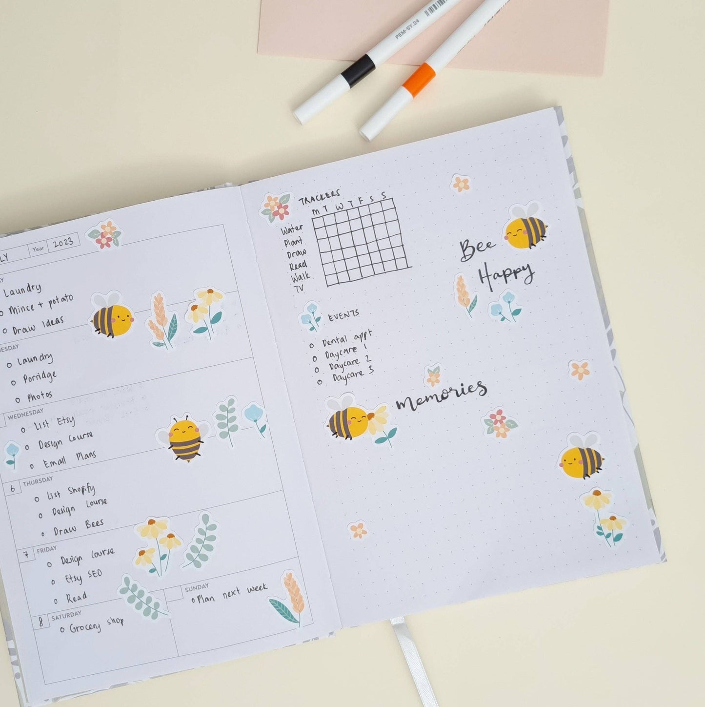 Sticker Sheet - Bees in a Garden