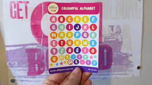 Sticker Sheet: Colourful Alphabet