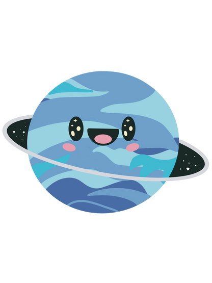 Vinyl Sticker - Happy Planets (Sparkly Laminate)