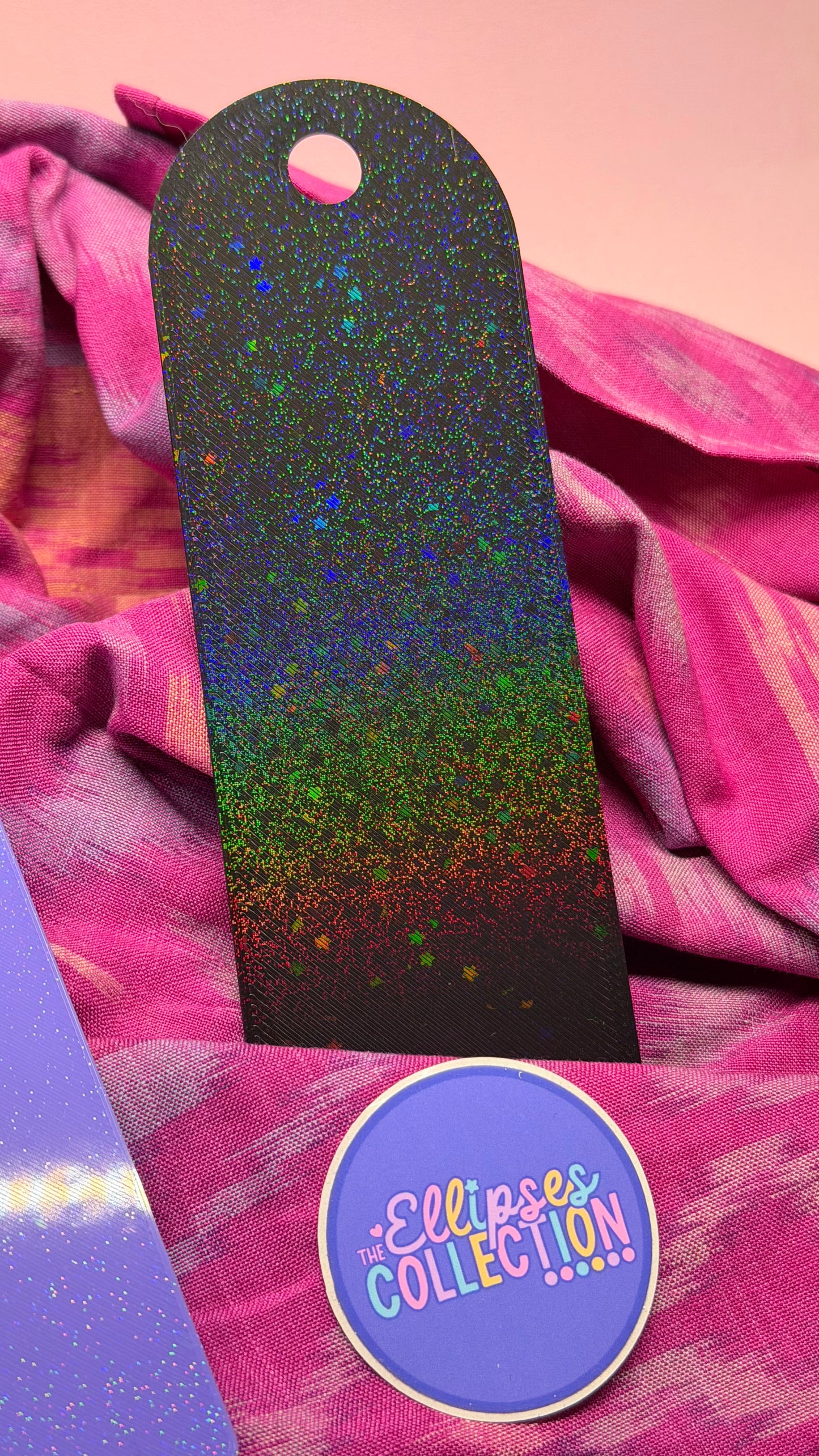 Washi Card Bookmark - Black (Glitter)