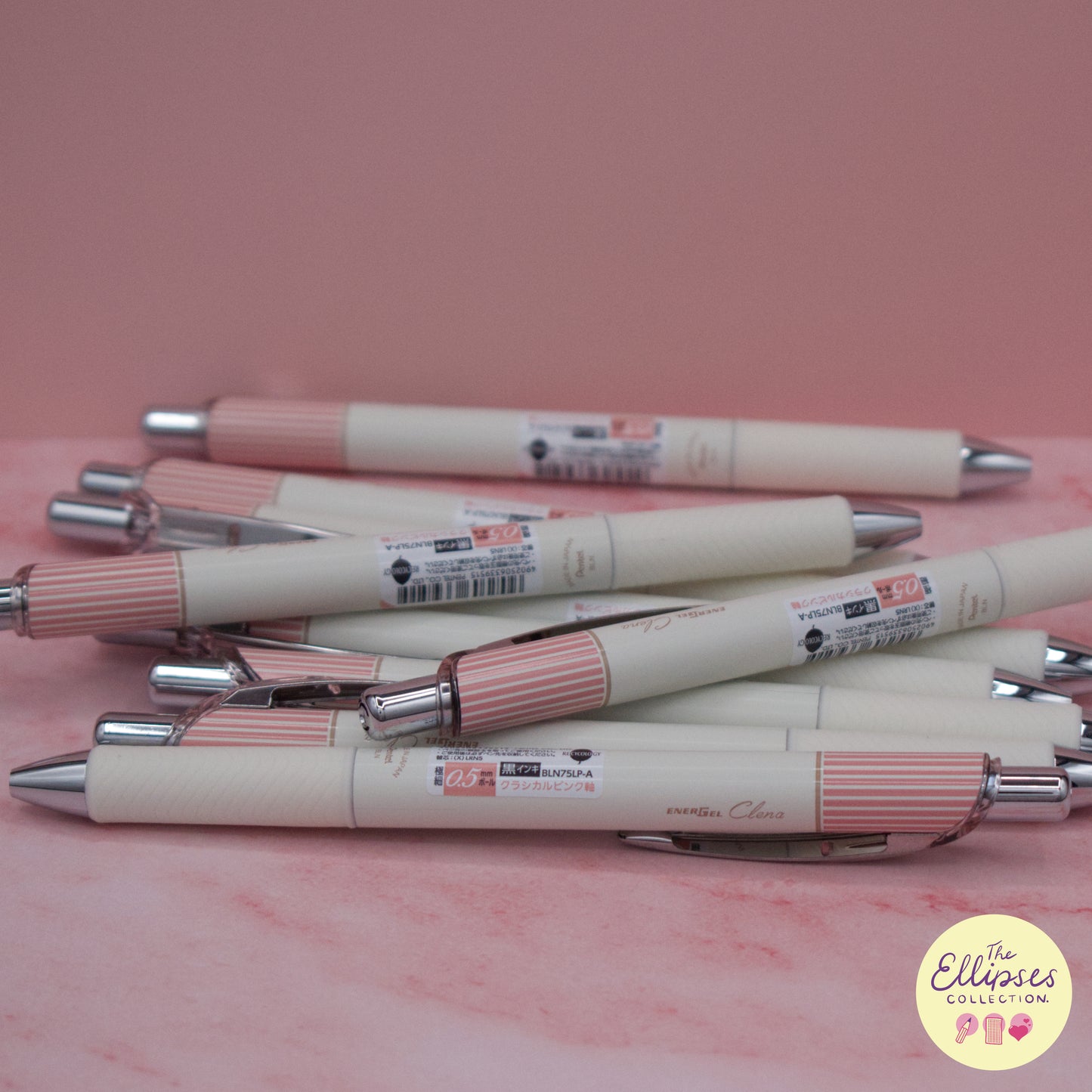 Pentel EnerGel Clena 0.5mm Rollerball Gel Pen - Pink Axis