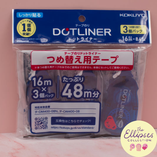 Kokuyo Dotliner Tape Glue Refill Tape 8.4mm x 16m (3-pack)