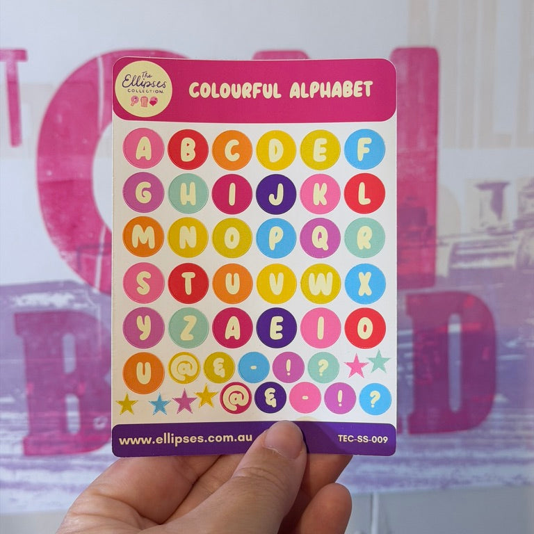 Sticker Sheet: Colourful Alphabet