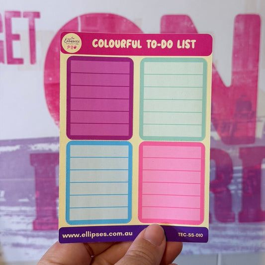Sticker Sheet: Colourful To Do List