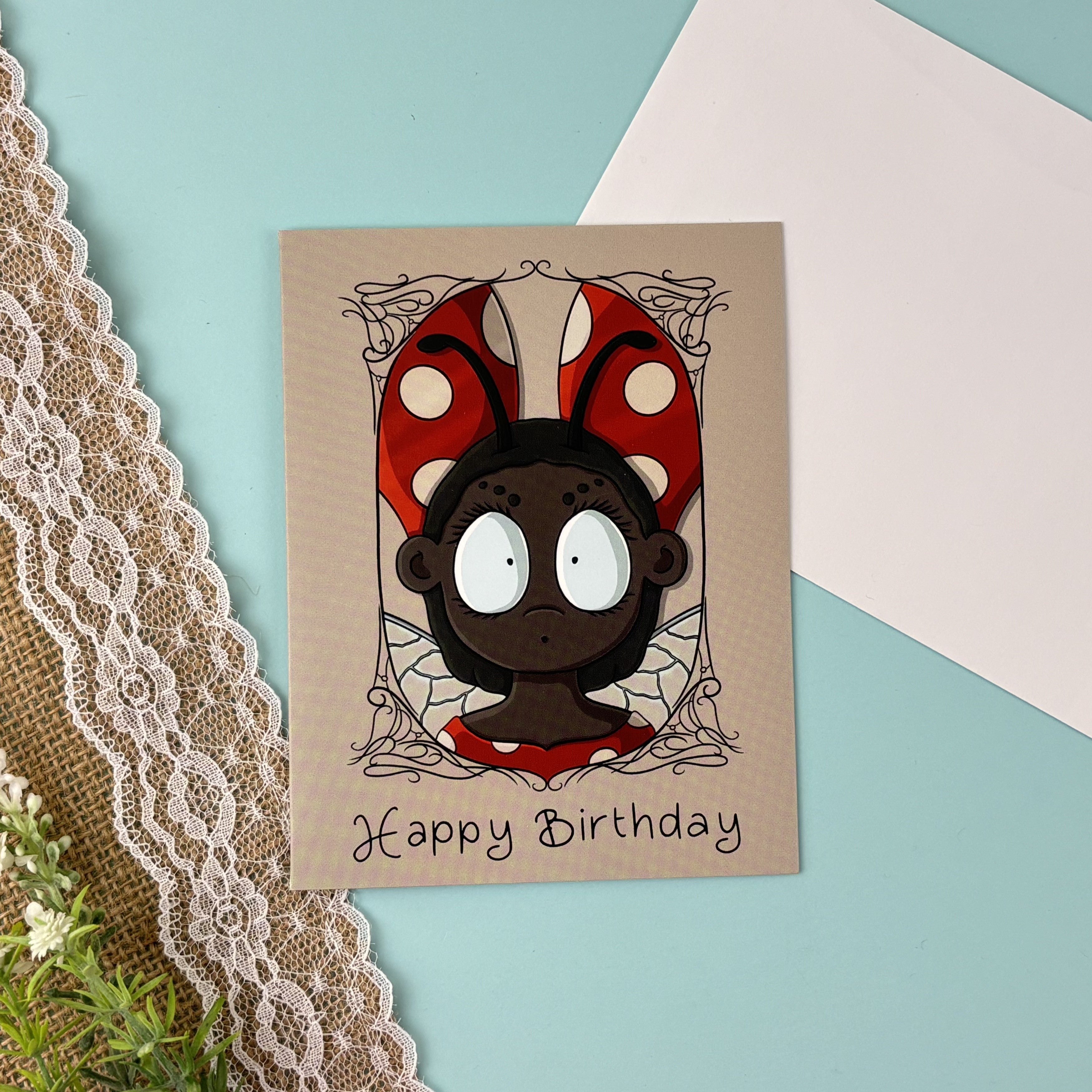 Birthday Lily Greeting Card - Original by HollieInk | Ellipses – The ...