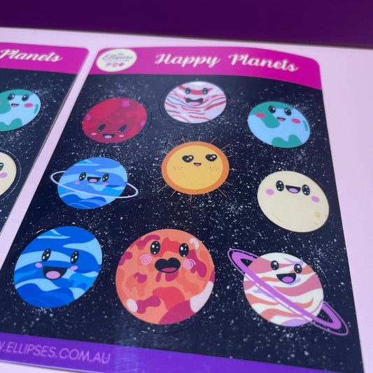Sticker Sheet - Happy Planets