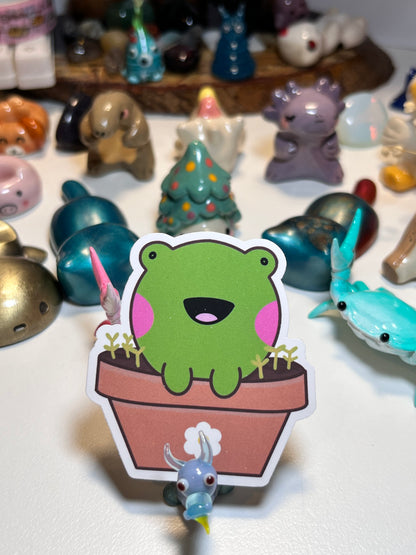 Sticker - Frog in a pot