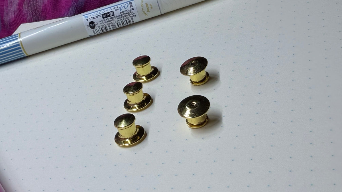 Locking Pin Backs - 5-pack - Gold-plated