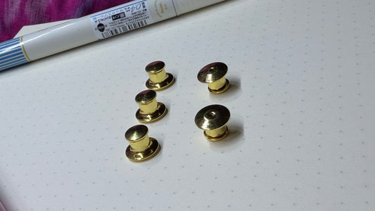 Locking Pin Backs - 5-pack - Gold-plated