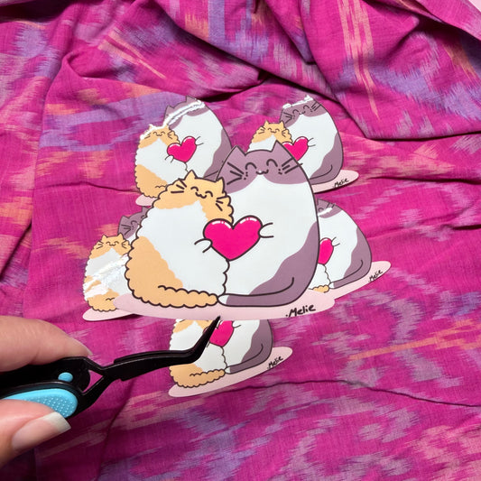Vinyl Sticker - Cats in Love