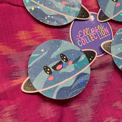 Vinyl Sticker - Happy Planets (Sparkly Laminate)