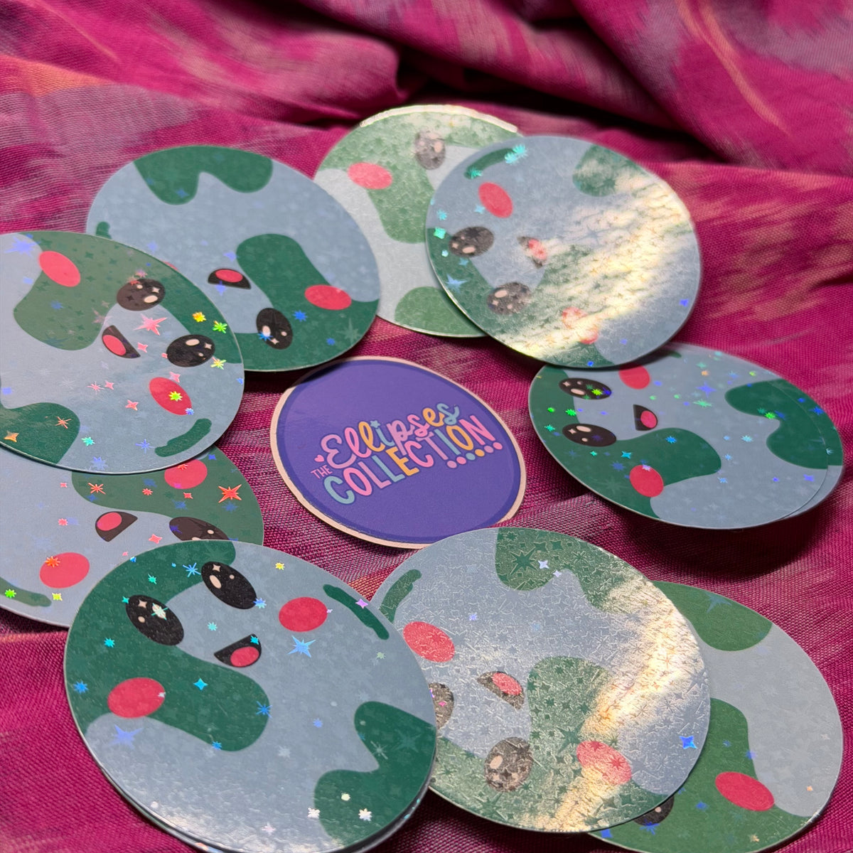 Vinyl Sticker - Happy Planets (Sparkly Laminate)