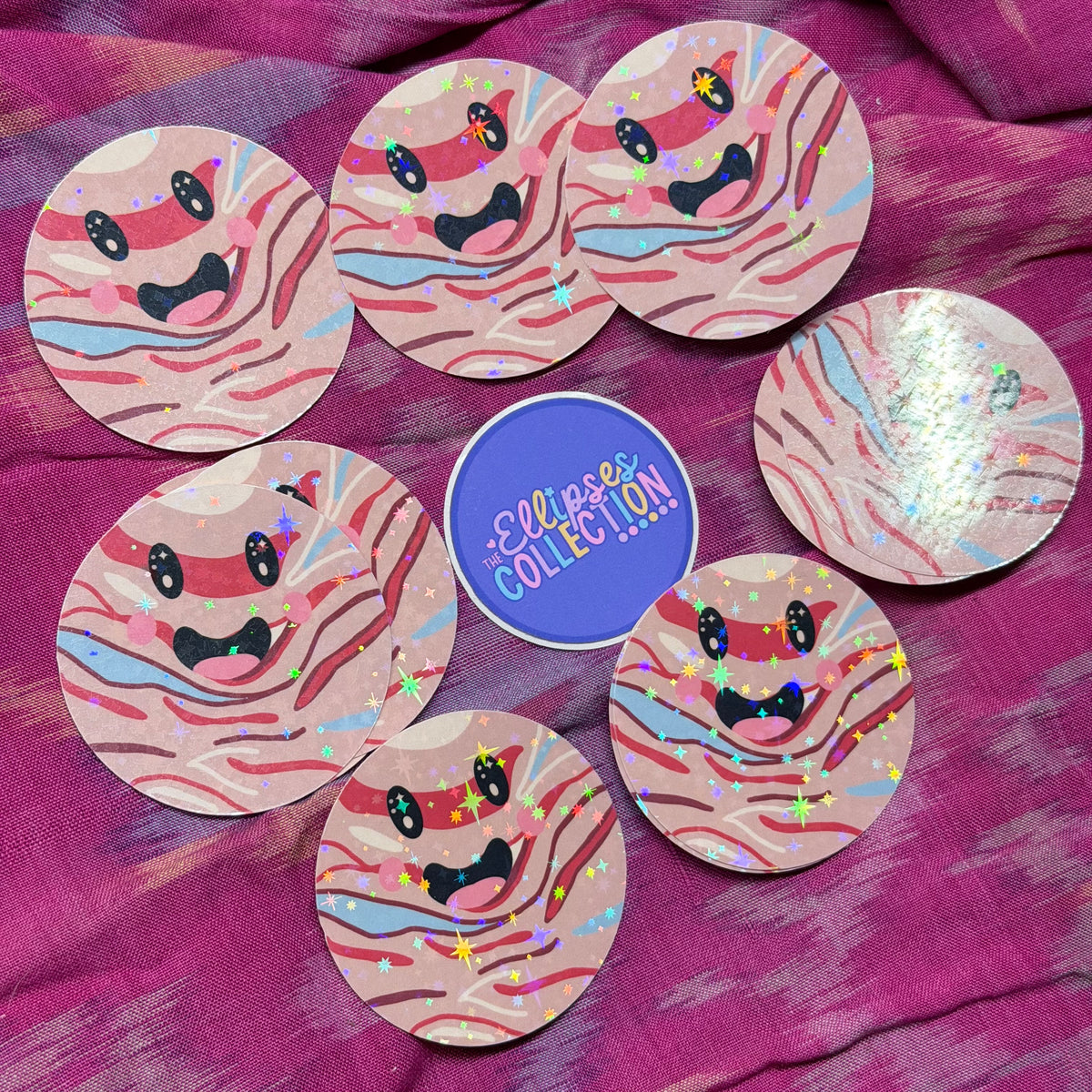 Vinyl Sticker - Happy Planets (Sparkly Laminate)