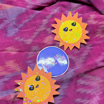 Vinyl Sticker - Happy Planets (Sparkly Laminate)