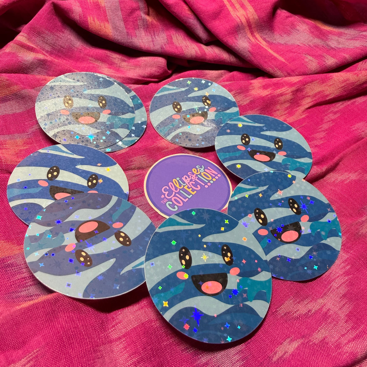 Vinyl Sticker - Happy Planets (Sparkly Laminate)