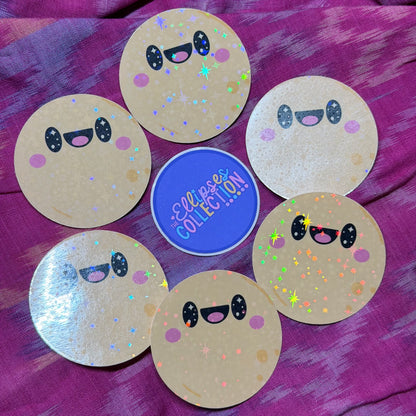 Vinyl Sticker - Happy Planets (Sparkly Laminate)