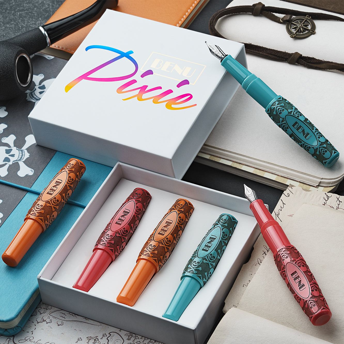 BENU Pixie Fountain pens - Jolly Roger Vintage (Set of 3)