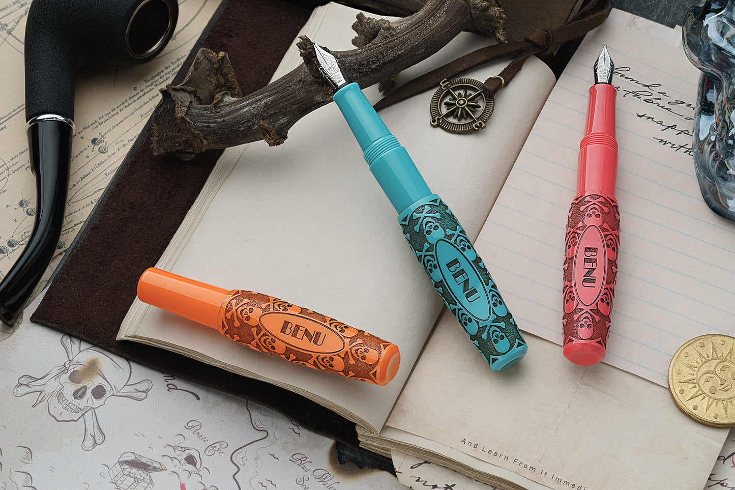 BENU Pixie Fountain pens - Jolly Roger Vintage (Set of 3)