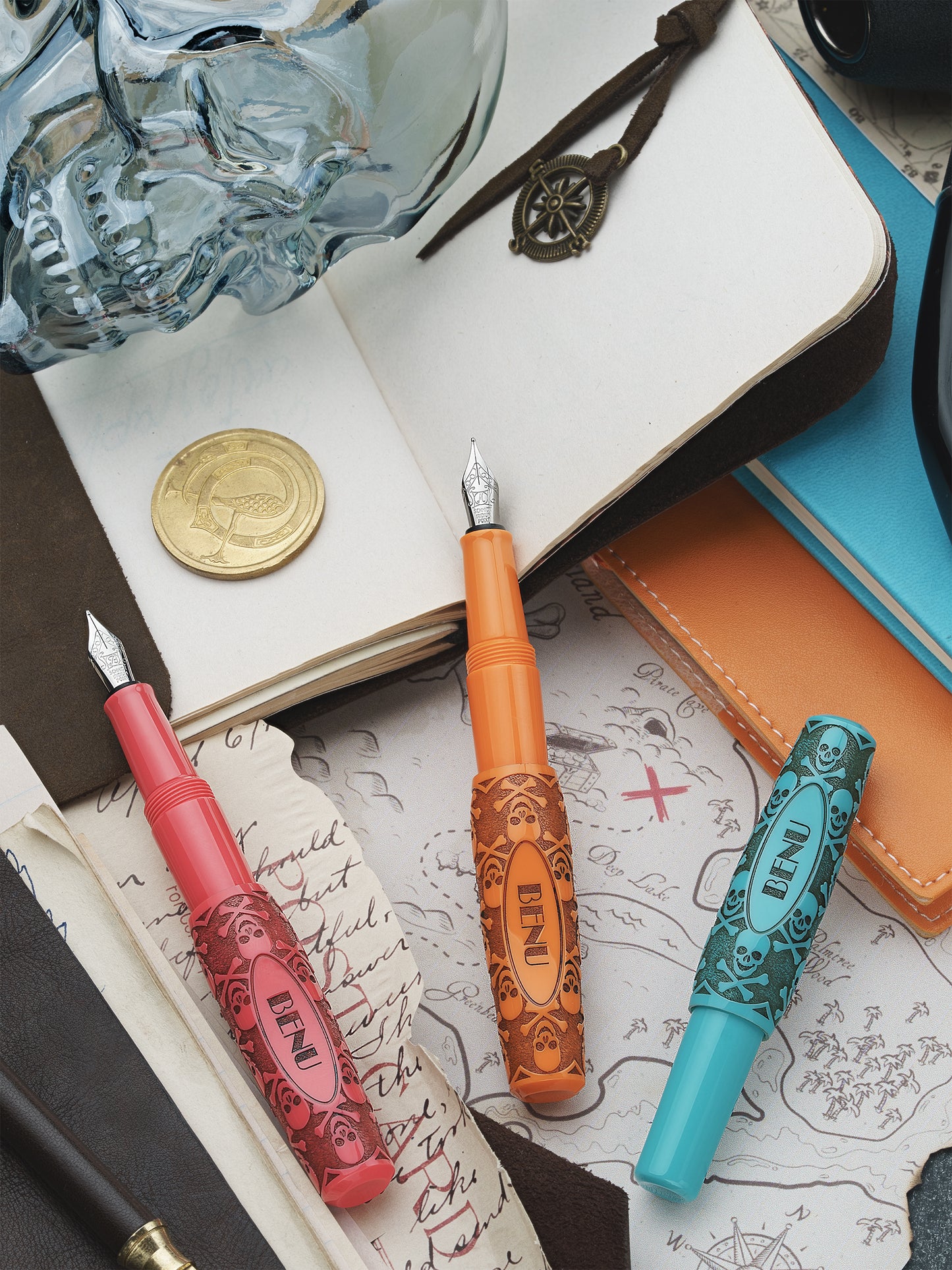 BENU Pixie Fountain pens - Jolly Roger Vintage (Set of 3)