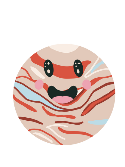 Vinyl Sticker - Happy Planets (Sparkly Laminate)