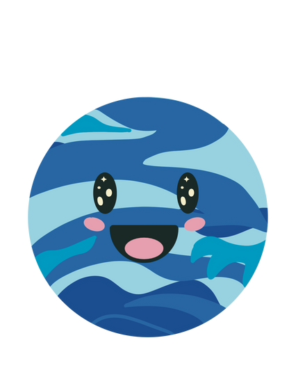 Vinyl Sticker - Happy Planets (Sparkly Laminate)