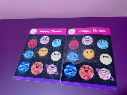 Sticker Sheet - Happy Planets