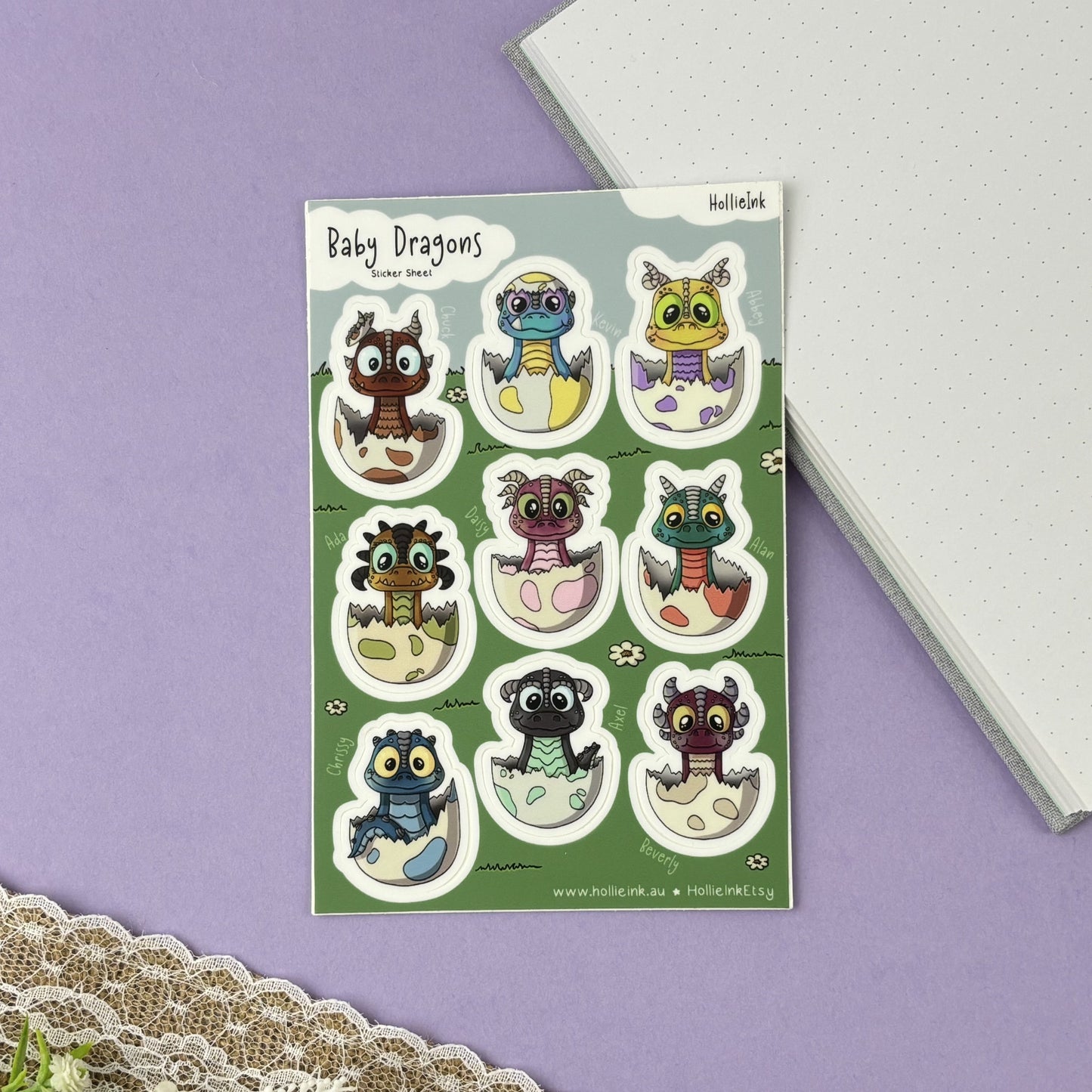 Sticker Sheet - Baby Dragons