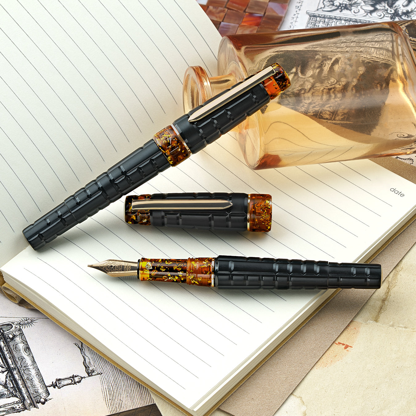 BENU Tessera Fountain pen - Black Amber
