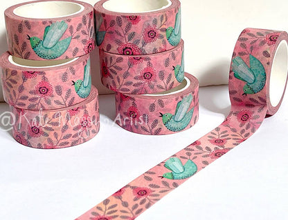 Washi Tape - Bird Shabby Floral Nest