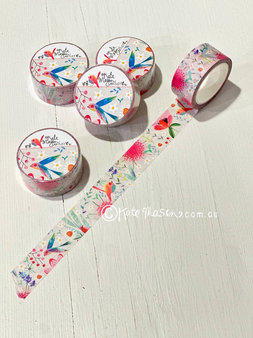 Washi Tape - Spring Floral: White