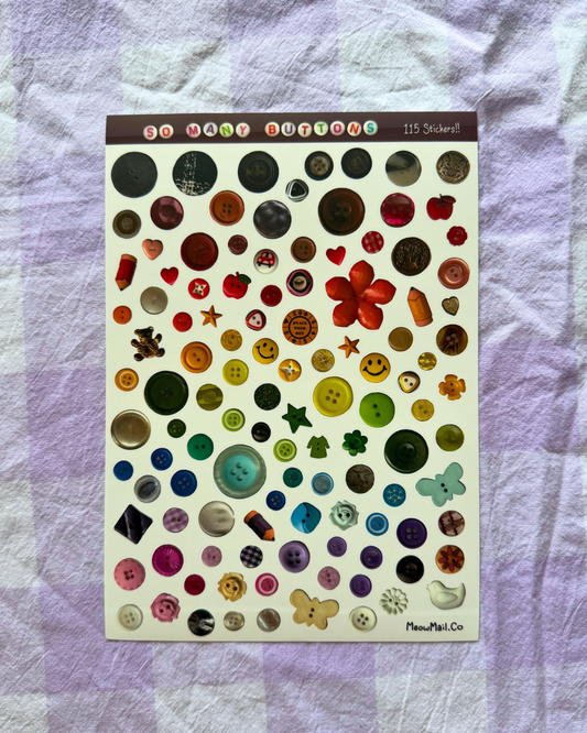 Sticker Sheet - So Many Buttons!