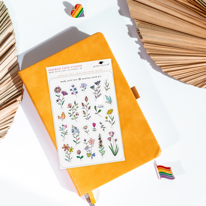 Sticker Sheet - Wildflowers and Leaves v2