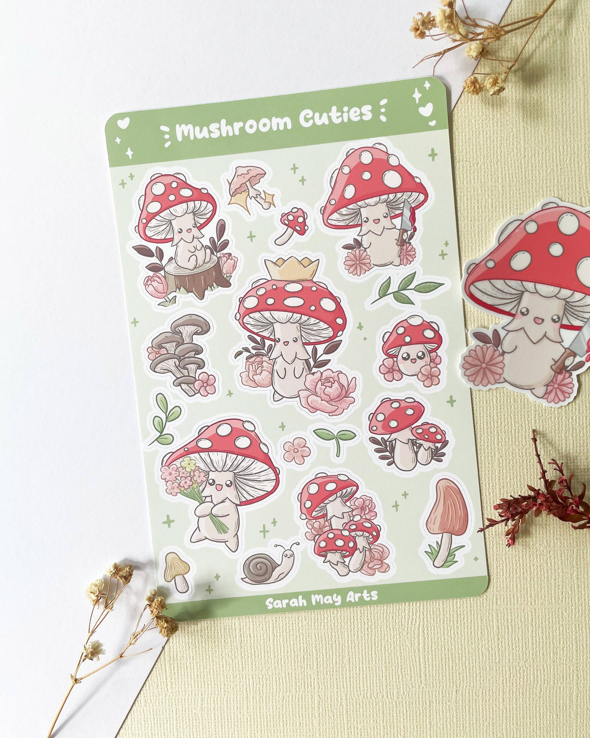 Vinyl Sticker Sheet - Mushroom Cuties