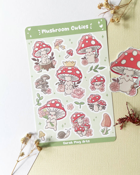 Vinyl Sticker Sheet - Mushroom Cuties