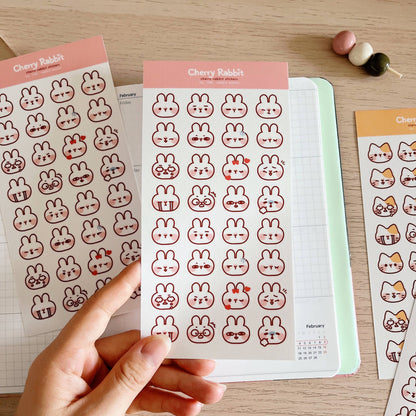 Sticker Sheet - Rabbit Emojis