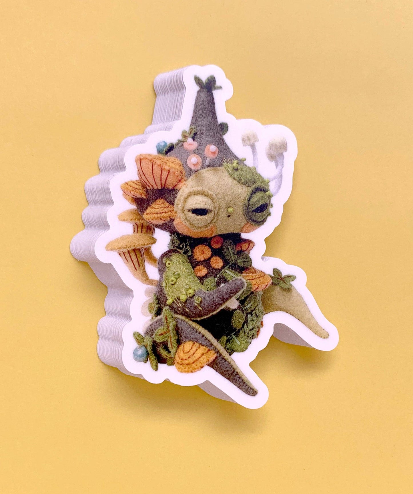 Vinyl Sticker - Felt Moss n Mushroom Doll