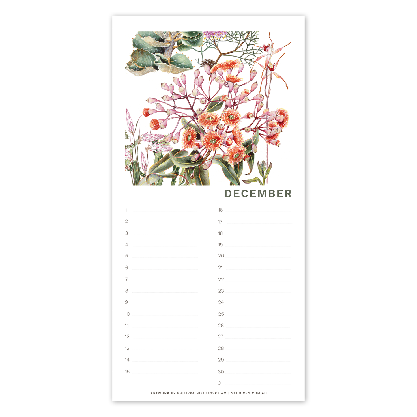 Perpetual Calendar - Australian Wildflowers