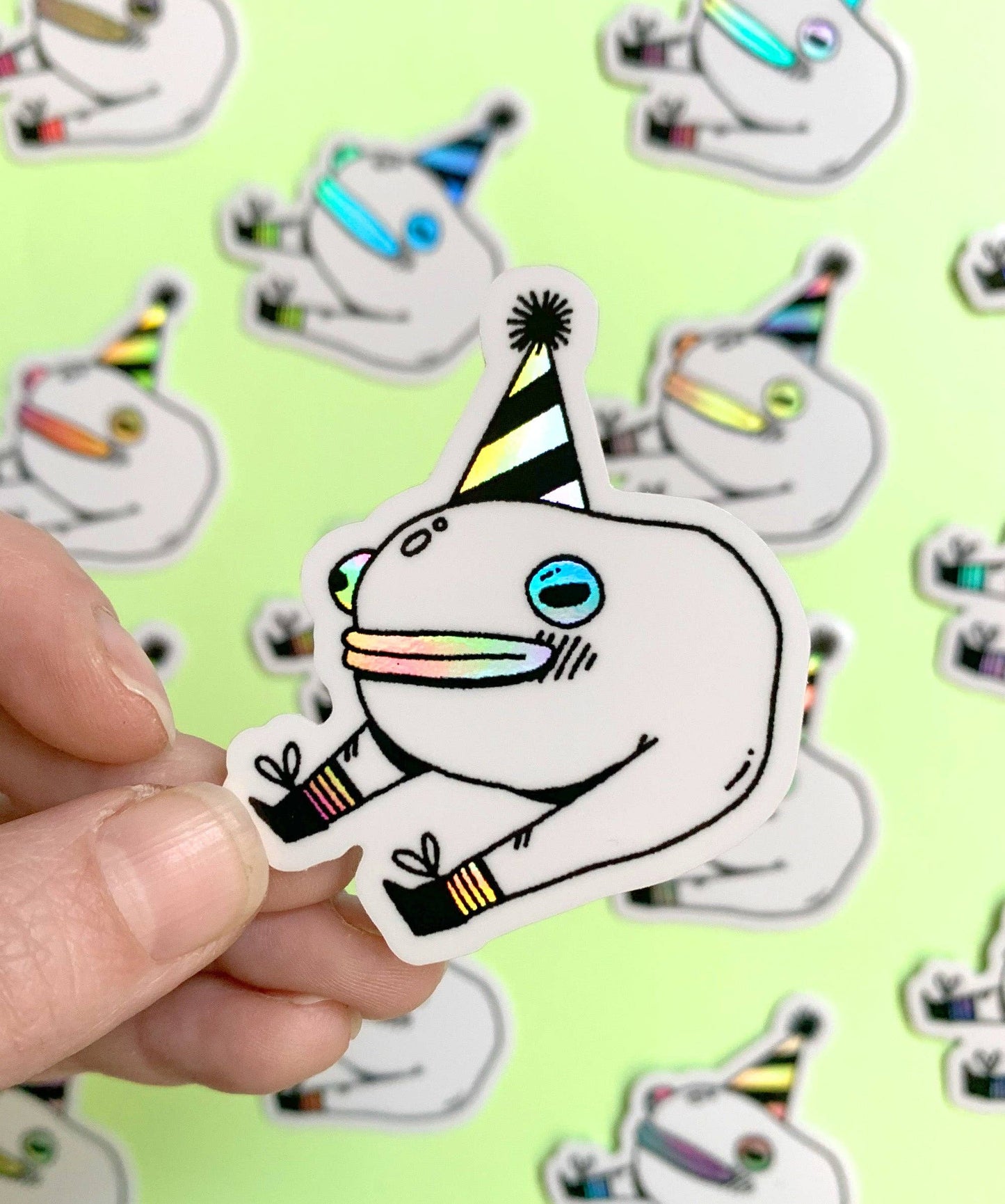 Holographic Vinyl Sticker - Party Socks