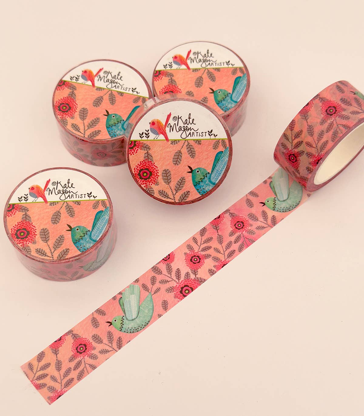 Washi Tape - Bird Shabby Floral Nest