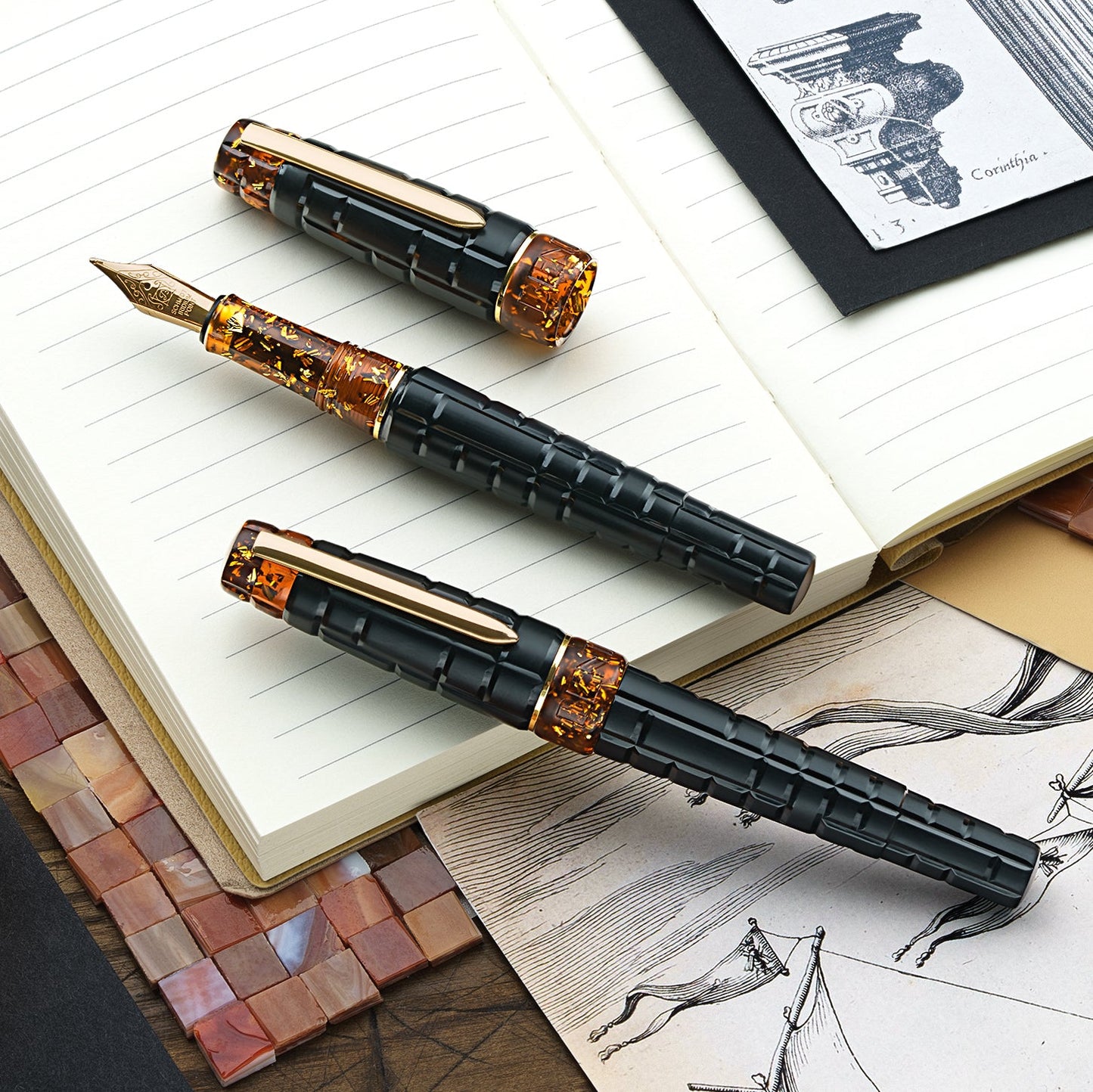 BENU Tessera Fountain pen - Black Amber