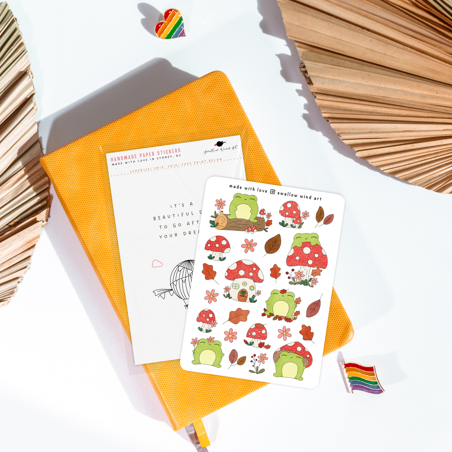 Sticker Sheet - Autumn Leaves and Froggy Sticker Sheet