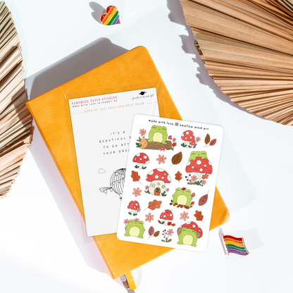 Sticker Sheet - Autumn Leaves and Froggy Sticker Sheet